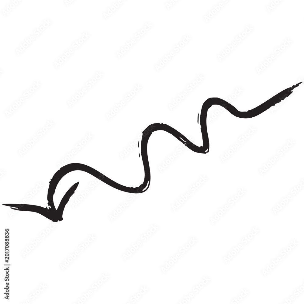 Fototapeta premium Dynamic hand-drawn sketch arrow graphic, a versatile pointer element for creative design projects and modern layouts, available on adobe stock