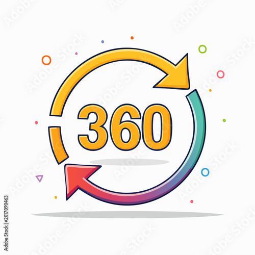 360 Degree Rotation Icon with Arrows
