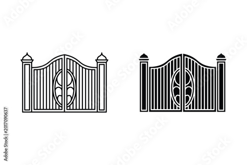 Gate icon set vector design symbol of gate icon vector design.
