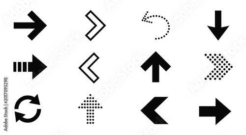Cuadro en lienzo Arrow icon set for direction and navigation