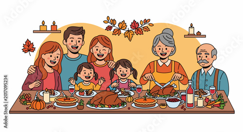 Family Thanksgiving Dinner Celebration.