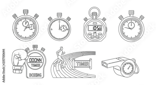 Vector illustration of various stopwatch and timer icons