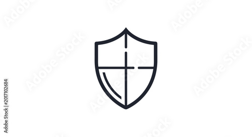 Simple black shield icon outline.
