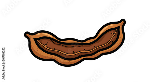 Tamarind fruit illustration isolated on white background for design element