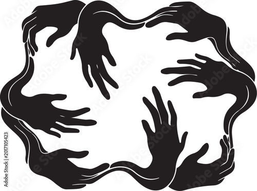 Hands forming a circle of support and unity