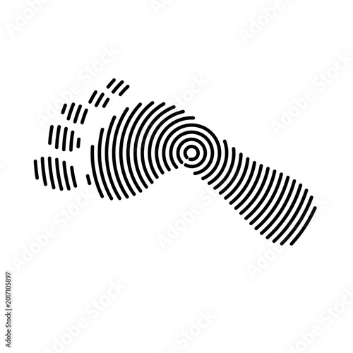 Stylized Human Footprint Icon with Abstract Biometric Patterns