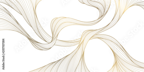 Fotografía Luxury abstract gold wave pattern with elegant flowing lines background