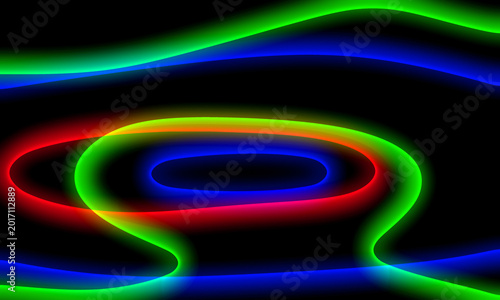 Photos Abstract futuristic background with blurry glowing wave and neon lines