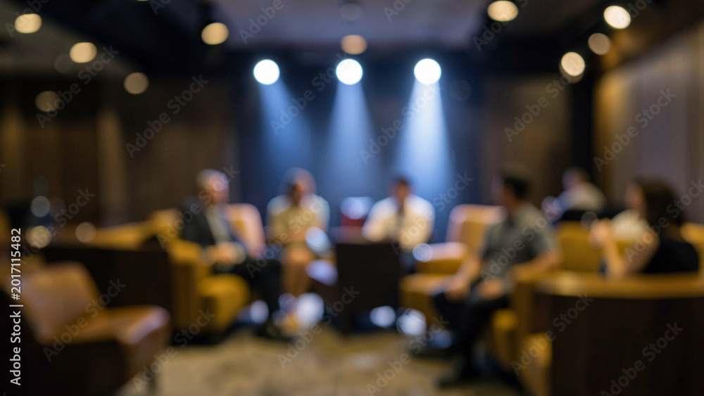 Fototapeta premium Corporate meeting in a modern comfortable lounge setting