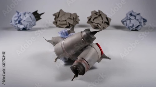 Stop Motion Animation of Paper Folding into Shape