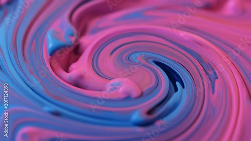 Swirling Pink and Blue Liquid Paint Abstract Background
