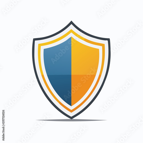 Free Download Shield Icon with Blue and Orange Halves - GFXLoad
