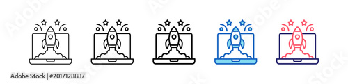 Foto Product Launch Icon In 5 Different Styles Set Collection.