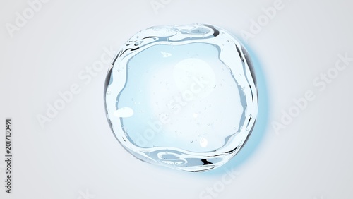 Tableau sur toile 透明な水滴の3D球体オブジェクト 抽象的な液体のグラフィック素材 / Transparent water drop 3D sphere object, abst
