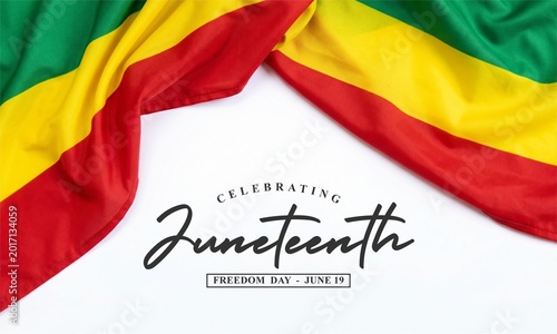 Foto Artistic Representation of Juneteenth Celebration with Pan African Flag and Eleg