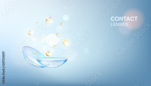 Tableau sur toile Blue contact lenses for your eye health