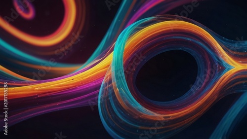 Colorful dynamic flowing abstract lines creating modern energy background