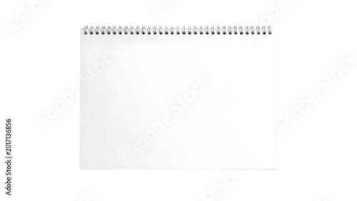 Empty White Spiral Notebook Mockup On Isolated Background