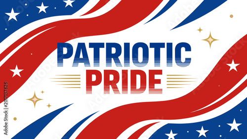 Cuadro en lienzo Patriotic Pride displayed with American flag elements and stars, symbolizing national celebration and unity