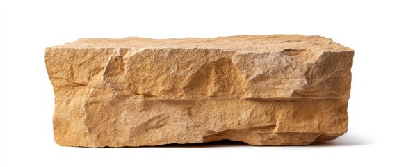 Sandstone block evokes strength and stability ideal for construction geology or design.