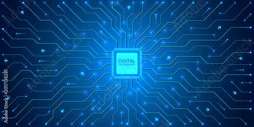 Valokuva Motherboard technology circuit board background texture design
