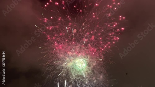 Spectacular Red And Golden Fireworks Display Video