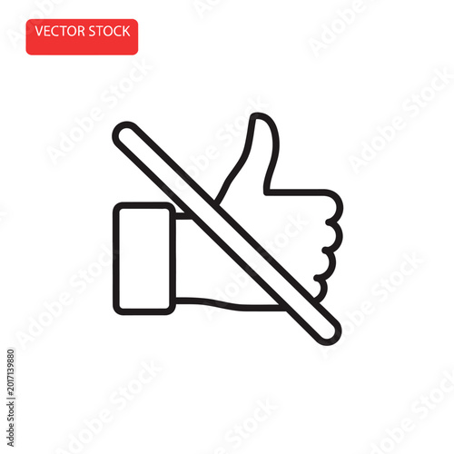 Photos Thumb up icon with line through.