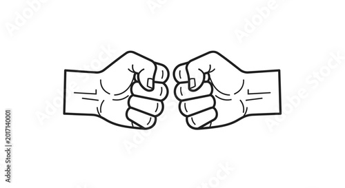 Foto Two fists facing each other strongly 1.