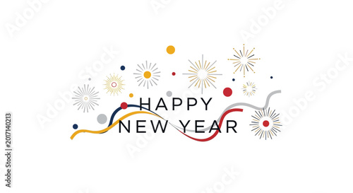Happy New Year festive celebration design.