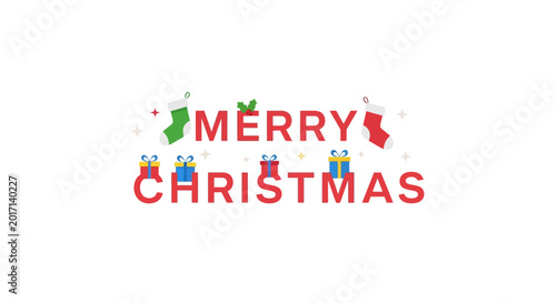Merry Christmas holiday greeting card design.