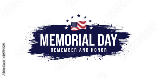 Schilderij op canvas Memorial day tribute honoring fallen heroes on america's day of remembrance