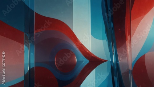 Abstract red and blue flowing shapes background