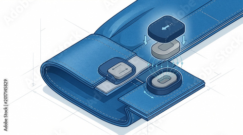 Cross Section Illustration of Mechanical Components and Internal Mechanisms for Product Design