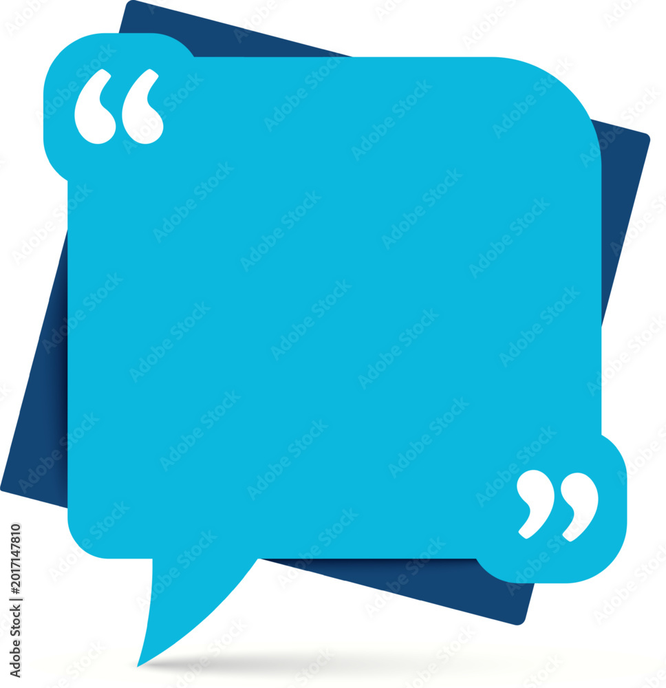 Naklejka premium Blue speech bubble creating blank space for text, representing communication or quotes