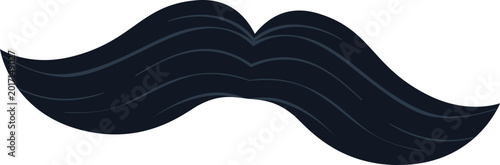 Fotografía Dark blue mustache graphic illustration symbolizing male grooming and retro fash