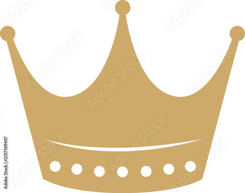 Slika na platnu Golden crown vector illustration representing monarchy and achievement on a whit