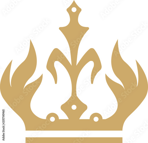 Foto Stylized gold crown icon against white, symbolizing success, power, and prestige