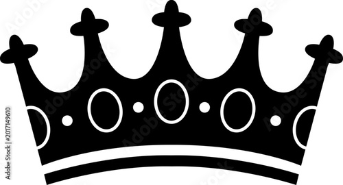 Foto Black crown icon representing leadership, success, and monarchy