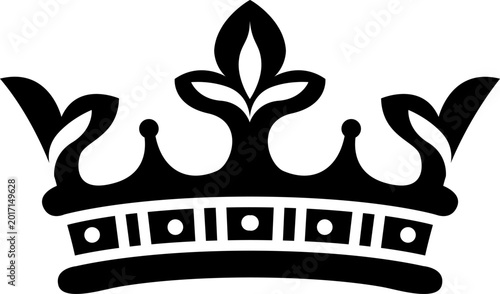 Принти на полотні Black crown graphic representing royalty, authority, success, and monarchy on a