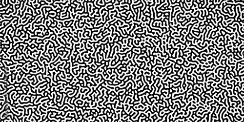 Fotografia Turing reaction diffusion monochrome seamless pattern with chaotic motion