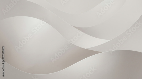 Soft pale grey overlapping curved wave shapes minimalist abstract editorial backdrop podcast cover hero