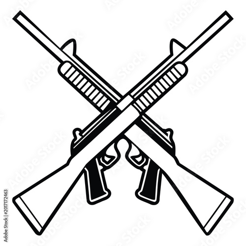 a rifle silhouette vector icon design with a white background