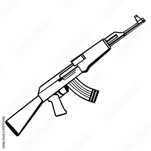 a rifle silhouette vector icon design with a white background