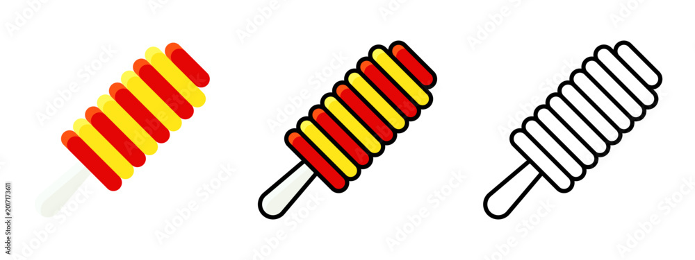 Fototapeta premium Brazilian Festa Junina Ice Pop Sweet Summer Dessert Icon