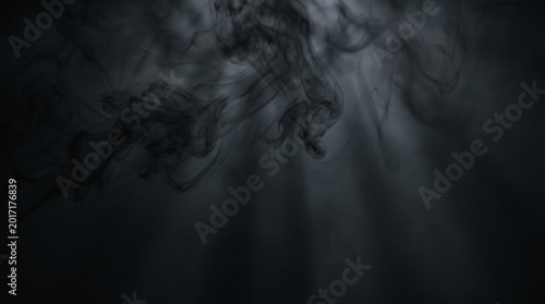 smoke on the black background