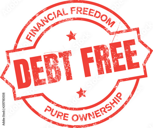 Debt Free Vector Grunge Rubber Stamp