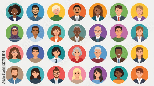 Diverse Group of People Profile Pictures Collection.