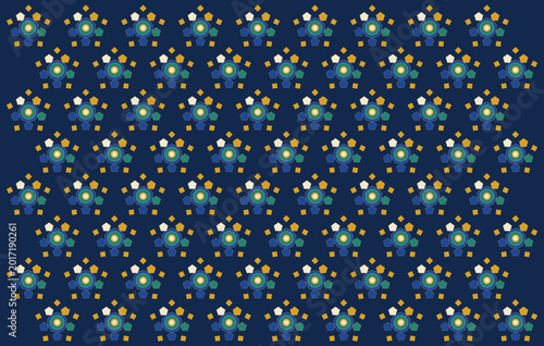 Cuadro en lienzo Seamless Islamic Girih Pentagon Decagon Tile Pattern Lapis