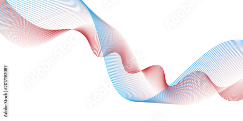 Abstract red or blue wave lines white background, Abstract texture line pattern background. Transparent horizontal red wave on white. modern luxury futuristic background vector illustration.