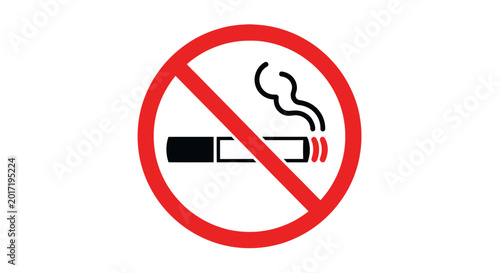Free Download No Smoking Sign: Cigarette with Smoke Crossed Out in Red Circle - GFXLoad